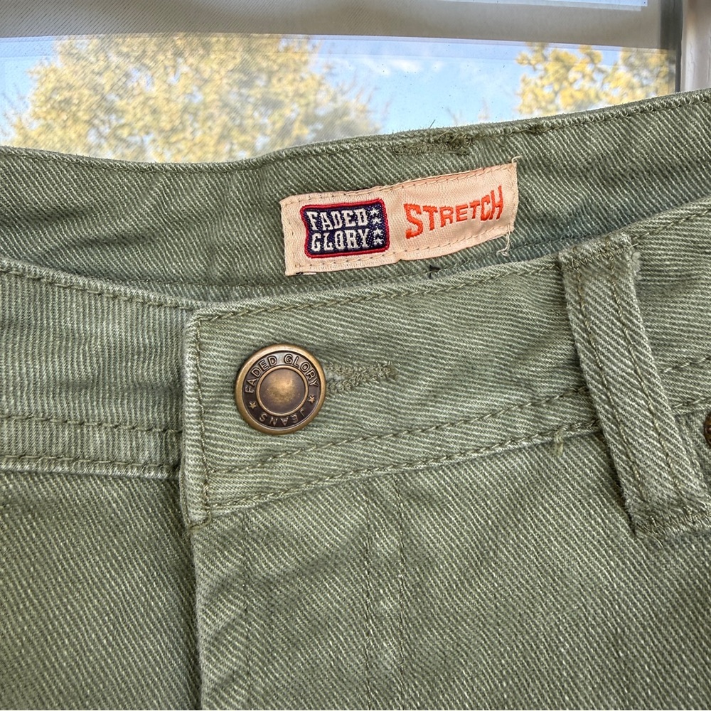 Faded Glory Green Denim Straight Leg Jeans | Women’s Size 12 | Casual Cool - Picture 3 of 8